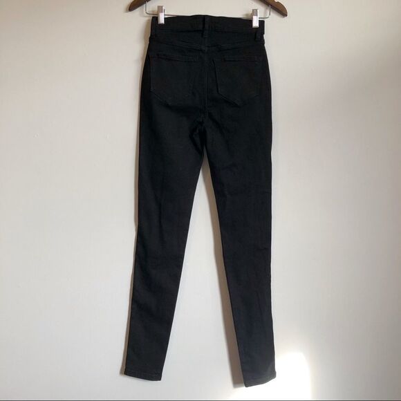 Fashion Nova Distressed High Waist Skinny Leg Jeggings Denim Jeans Black - Picture 7 of 12